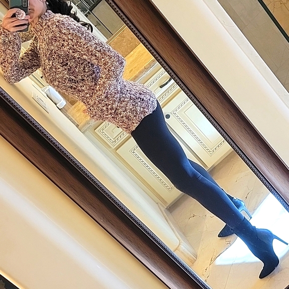 Bebe Cozy Multicolor Crocheted Sweater, L - Picture 12 of 15